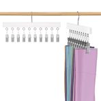 HzTinT Klozet için Legging Organizatör, 2 Paket Ahşap Yoga Pantolon Askıları 20 Bacak'a Kadar Tutar, 360 ° Dönebilen Yerden Tasarruflu Asılı Elbise Organizatörü Kot, Şapka, Külot, Eşarp, Beyaz