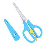 Hztyyier Paslanmaz Çelik Plastik Kapaklı Bakkal Makası Okul Öncesi Eğitim Çocuk Mavi Bebek Makası