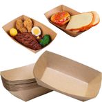 Hzyclzh Fingerfood gemi 50 adet kraft karton kase, patates kızartması kasesi, sökülebilir, kağıt tabak atıştırmalık kaseleri, parmak gıda kasesi, nibbles suşi, atıştırmalıklar, doğum günü, düğün, paskalya