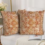 HZYKDWD 2 dekoratif yastık kılıfı seti, 40 x 40 cm, Boho, etnik tarz, vintage, dekoratif yastık kılıfları, 40 x 40 cm, çift taraflı, baskılı, ev, kanepe, oturma odası, yatak odası için