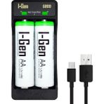 I-Gen Batteries G227 2'li AA/AAA/9V Pil Şarj Aleti + 2 Adet Aa 2700 Mah 1.2V Ni-Mh Şarjlı Kalem Pilli Set