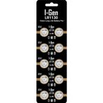 I-Gen Batteries LR1130 1.5V Alkalin Düğme Pil (AG10, L1131, 389) 10'lu Paket