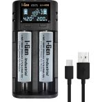 I-Gen G250 18650 12C Şarjlı Pil 3.7V 2500 Mah 2 Li Paket + 2 Li Pil Şarj Aleti (Li400)