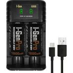 I-Gen G32d D Boy 10000 Mah Ni-Mh 1.2 V Şarjlı Pil 2'Li Paket + 2 Li Pil Şarj Aleti (G300)