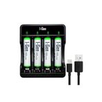 I Gen I-gen G465 4'lü Pil Şarj Aleti 4 Adet Aaa 650 Mah Şarjlı Ince Kalem Pilli Set