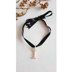 I-İ HARF TARZ İNCİLİ KURDELA CHOKER KOLYE