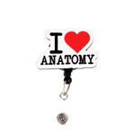 I Love Anotomy Tasarım Ahşap Yoyo Yaka Kartı Aksesuarı Şeffaf Kart Koruyucu Hediyeli