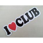 I Love Club Stıcker 10,5X3cm Club Yazısı - I Love Club Etıketı - I Love Club Cıkartması