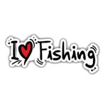 I Love Fishing Balık Tutmayı seviyorum Araç Oto Sticker 18CM