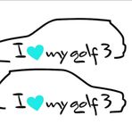 I LOVE MY GOLF 3 Volkswagen golf mk3 sticker Sağ sol 2 adet