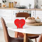 "I Love My Kitchen" Temalı Metal Peçetelik Kırmızı Şeklinde