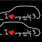 I Love My Volkswagen Golf MK3Araba Sticker Etiket yapıştırması