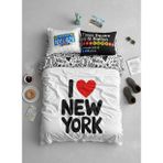I Love New York Çift Kişilik Nevresim Takımı Pamuk Polyester 4 Parça