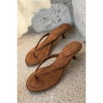 I Love Shoes Arlene Topuklu Parmak Arası Terlik Taba Süet