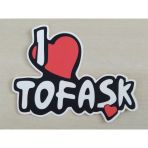 I Love Tofask Stıcker (Sıyah) 10,5X8cm (Tofas) Tofas Yazısı - Tofask Etıketı - Tofask Cıkartması