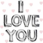 I Love You Folyo Balon Gümüş Renk 35 cm (4887)
