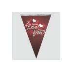 I Love You Temalı Kırmızı Beyaz Üçgen Flama Bayrak, Romantik Parti Dekorasyonu, Sevgililer Günü Süslemesi