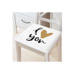 I Love You Yazılı Realhomes Dijital Baskılı Modern Fermuarlı Sandalye Minderi