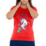I Make Magic Fars Unicorn Gökkuşağı Piksel Sanat Kadın Tişörtü Large”