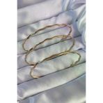 İ-Market 316L Çelik Gold Renk Dalgalı Model Bilezik Seti - TJ-BB6177