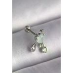 İ-Market 316L Çelik Gümüş Renk Beyaz Minelik Kalp Sallantı Zirkon Taş Detay Tragus Piercing TJ-PR1229