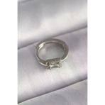 İ-Market 316L Çelik Gümüş Renk Kare Zirkon Taşlı Tragus Piercing TJ-PR1309