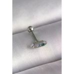 İ-Market 316L Çelik Gümüş Renk Mavi Zirkon Taşlı Tragus Piercing TJ-PR1285