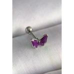 İ-Market 316L Çelik Gümüş Renk Mor Model Tragus Piercing TJ-PR1287
