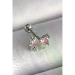 İ-Market 316L Çelik Gümüş Renk Pembe Zirkon Taşlı Fiyonk Tragus Piercing - TJ-PR1251