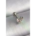 İ-Market 316L Çelik Gümüş Renk Pembe Zirkon Taşlı Tragus Piercing TJ-PR1241
