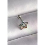 İ-Market 316L Çelik Gümüş Renk Renkli Zirkon Taşlı Yıldız Model Tragus Piercing TJ-PR1355
