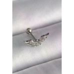 İ-Market 316L Çelik Gümüş Renk Zirkon Taş Detay Kanat Model Tragus Piercing TJ-PR1291