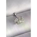 İ-Market 316L Çelik Gümüş Renk Zirkon Taş Detay Kurdele Model Tragus Piercing TJ-PR1289