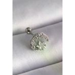 İ-Market 316L Çelik Gümüş Renk Zirkon Taşlı Ay Yıldız Tragus Piercing TJ-PR1257