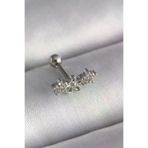 İ-Market 316L Çelik Gümüş Renk Zirkon Taşlı Çiçek Tragus Piercing TJ-PR1247