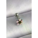İ-Market 316L Çelik Gümüş Renk Zirkon Taşlı Çiçek Tragus Piercing TJ-PR1277