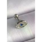İ-Market 316L Çelik Gümüş Renk Zirkon Taşlı Göz Tragus Piercing TJ-PR1253