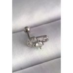 İ-Market 316L Çelik Gümüş Renk Zirkon Taşlı Toplu İğne Tragus Piercing TJ-PR1275
