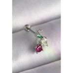 İ-Market 316L Çelik Gümüş Renk Zirkon Taşlı Tragus Piercing TJ-PR1227