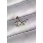 İ-Market 316L Çelik Gümüş Renk Zirkon Taşlı Tragus Piercing TJ-PR1337