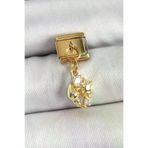 İ-Market 316L Çelik Sallantılı Zirkon Taşlı Deniz Kabuğu Ve Yıldız Model Gold Renk Nomination Charm TJ-BC1436