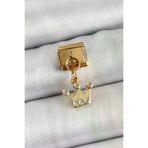 İ-Market 316L Çelik Sallantılı Zirkon Taşlı Kraliçe Tacı Model Gold Renk Nomination Charm TJ-BC1397
