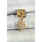 İ-Market 316L Çelik Sallantılı Zirkon Taşlı Yıldız Model Gold Renk Nomination Charm TJ-BC1416