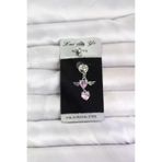 İ-Market 316L Cerrahi Çelik Pembe Zirkon Taşlı Kanat Model Göbek Piercing TJ-PR1405