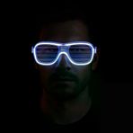 İ-Market Beyaz Led Işıklı Parti Gözlüğü - Neon Glow Şerit Gözlük 3 Modlu