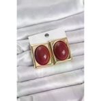 İ-Market Bordo Kare Model Vintage Gold Renk Kadın Küpe TJ-BKP11673