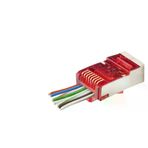 İ-Market Cat6E Ez Rj45 Metal Konnektör 100 Adet Plastik Kutu - Kırmızı ND2419