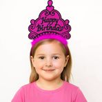 İ-Market Fuşya Happy Birthday Prenses Tacı – Doğum Günü Taç Aksesuarı