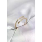 İ-Market Gold Renk Yılan Kuyruk Model Zirkon Taşlı Kadın Yüzük TJ-BYK4028