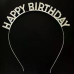İ-Market Gümüş Kristal Taşlı Happy Birthday Doğum Günü Tacı İthal Ürün 17x16 cm
